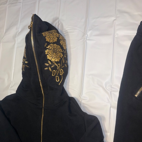October's Very Own OVO Marigold Full Zip Hoodie Black Medium & large sweat pants - Picture 2 of 8